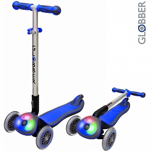 Самокат Globber Elite F My Free Fold up 448-100 со светящейся платформой, темно-синий (Globber, 6307rt)